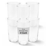 Restaurantware Sumi 19 Ounce Beverage Glasses Set of 6 Fine-Blown Large Drinking