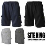 SITE KING Mens WORK Cargo Shorts Jogging Bottoms Size S to 5XL - SHORT JOGGER
