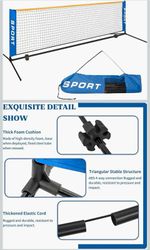 Portable Tennis Practice Training Net w/ Carry Bag Blue 118.9in x 32.7in