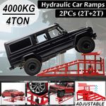 2 x Heavy Duty Metal Car Ramp Lift Height Adjustable 2Ton Hydraulic Jack Garage