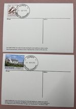 LUNDY  POSTCARD - WITH STAMPS AND CANCEL