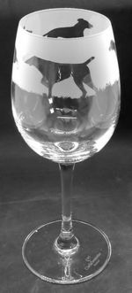 GERMAN SHORTHAIRED POINTER Frieze Boxed 35cl Crystal Wine Glass