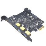 USB 3.2 GEN1 PCIE Expansion Card 5-Ports 2*Type-C 3*USB-A 19-Pin Adapter 5Gbps