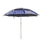 87" White Blue Outdoor Umbrella Adjustable Height Patio Sidewalk Vending Shop