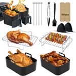 13Pcs Air Fryer Racks Accessories for Ninja Dual AF300UK AF400UK Silicone Liners
