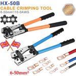 Large Wire Terminal Crimping Tool 6-50mm² Cable Lug Crimper Cu/Al Terminal Plier