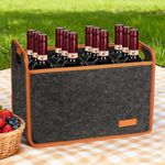 12 bottles Wine Bottle Carrier Box Felt Storage Bag Reusable Carrying Tote Bag /