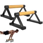Wood Push Up Bar Set 2PCS Non Slip Handstand Bars Parallettes Bars for