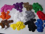 Counters, 25 mm diameter, Tiddlywinks / Board Games, teaching aid, 12 colours