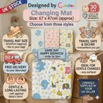Travel Changing Mat  - Foldable Washable Baby Waterproof - 3 Cuddly Styles