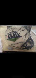 Super Bowl Multi Signed Mini Helmet with COA