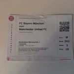 TICKET STUB-FC BAYERN V MANCHESTER UNITED-CHAMPIONS LEAGUE- 2018/19