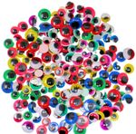 200 Googly Eyes Craft Coloured Eyelashes New Wobbly Mixed Sizes 5 Colours STICKY