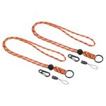 2pcs 20" Paracord Lanyard Neck Keyring Cord Strap Badge Holder Camouflage Orange