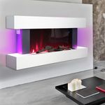 52inch 2kW Electric Fireplace Suite Wooden Surround Remote Control LED Flame
