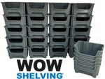 WOW Plastic Order Picking Parts Storage Bins Boxes With Scooped Front stack nest