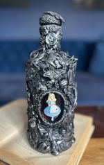 Upcycled 70cl Gin Display Bottle Or Decanter - Alice In Wonderland Themed
