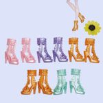 5pairs Fashion Doll Shoes For Monster Demon Doll Accessories High Heels Shoes