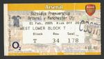 Arsenal v Manchester United 2004-2005 Premier League Ticket 01/02/2005