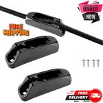 2Pcs Boat Jam Cleat Self-Lock Rope Black Nylon Clam Cleat Cord Tensioner Runner