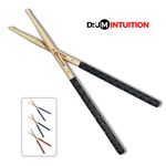 DRUM INTUITION® Classic Solid Hickory Drumsticks with Anti-Slip Handles 5A 5B 7A
