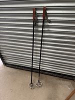 Vintage Nordic Ski Poles 140cm Bamboo pole Leather Grips And Straps