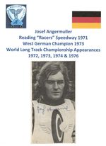 JOSEF ANGERMULLER READING RACERS SPEEDWAY 1971 GERMAN INT ORIGINAL AUTOGRAPH