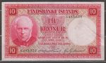 Iceland 1928 10 Kronur Banknote Olafsson - P.33 red as shown