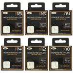 60 x NGT Barbless Hooks To Nylon Size 10, 12,14,16,18 Coarse Carp fishing Tackle