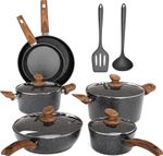 Pots and Pans Set Non Stick-12 Piece Kitchen Cookware Sets Granite Induction Pot