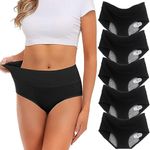 5 Pack Womens Cotton Period Knickers LeakProof Menstrual Underwear Panties