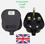 Black Mains Plug 13A UK 3 PIN 240V 13AMP Electric Power Socket Adaptor Fused UK