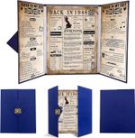 1946 80Th Birthday Gifts for Men, Blue Tri-Fold Card Poster