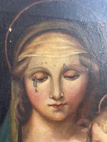 Antique Madonna & Child oil painting on canvas 18th century old Italian school
