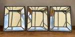 Set of 3 Silver Beaded Glass Framed Mirrors 8x6in Wall Mounted Rectangle