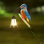 Solar Kingfisher Garden Light Outdoor Statue Waterproof Pathway Lantern Yard Dec