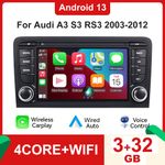 For Audi A3 2003-2012 S3 RS3 Carplay Android 13 Car Radio Stereo Nav DAB+ 3+32G