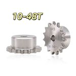 Stainless Steel 08B Simplex Roller Chain Pilot Bore 1/2" Pitch Sprocket 10-48T