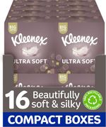 Kleenex Ultra Soft Extra Large Tissues 16 Compact Boxes Silky Gentle Facial Care