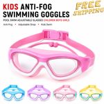 Kids Anti-Fog Swimming Goggles Pool Swim Adjustable Glasses Children Boys Girls