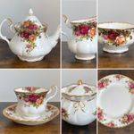Vintage Cottagecore Royal Albert Old Country Roses Gold Bone China Tea Set Items
