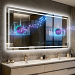 LUVODI Large LED Bathroom Vanity Mirrors with Front & Backlight IP65 Waterproof