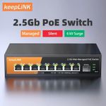 KeepLiNK 9 Port 2.5G Managed PoE Switch 8x 2.5Gbps 1x 10G SFP+ Uplink Ethernet