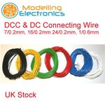 10m DCC & DC Layout Wire 1/0.6, 7/0.2, 16/0.2, 24/0.2 all Colours