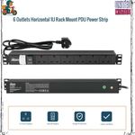 Tecmojo 6 Way 19'' Rack Mount PDU 13A Switched Power 6 way 19inch, Black