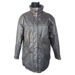 Vintage Eddie Bauer Brown Leather Jacket Womens Goose Down Sz M