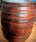 Collectable Wooden Tobacco Jar with Lid, smoke pipe.