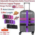 2x Adjustable Travel Luggage Suitcase Straps Belts Tie Secure Safety Baggage Bag