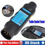 Electrical Tow Bar Wiring Circuit Light Test Tool 7Pin 12V Trailer Socket Tester