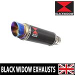 BLACK WIDOW CARBON + BLUE TIP EXHAUST SILENCER END CAN 230MM GP SLIP ON CL23R